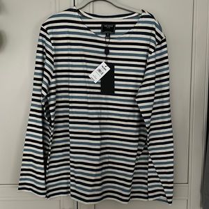 Todd Snyder boat neck tee in blue Medium